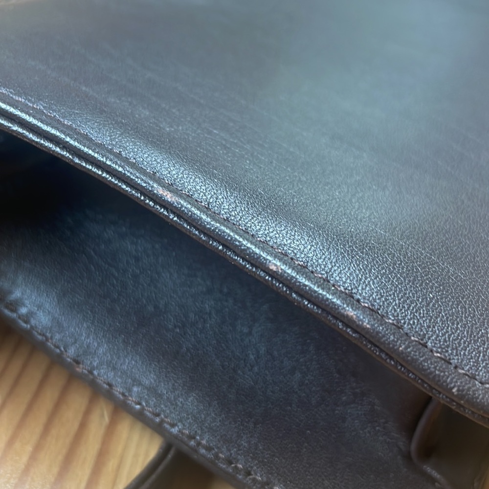 Leather Dark Chocolate brown bag crossbody- NOT BLACK! 🤎🤎🤎 - Picture 6 of 12